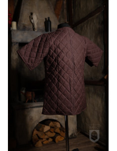 Medieval padded short-sleeved gambeson, brown 2