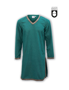 Long medieval tunic in cotton, green