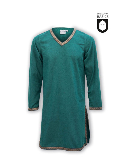 Long medieval tunic in cotton, green