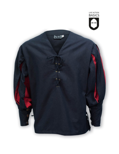 Lansquenete medieval shirt, black-red