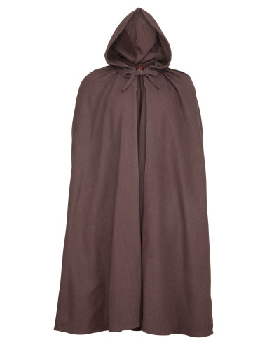 Basic medieval cape with hood, brown and black
