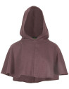 Medieval gugel in brown and black cotton