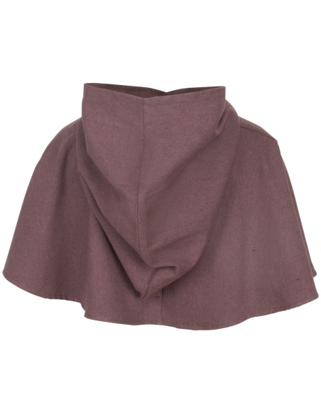 Medieval gugel in brown and black cotton