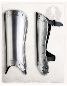 Medieval steel greaves Edward model
