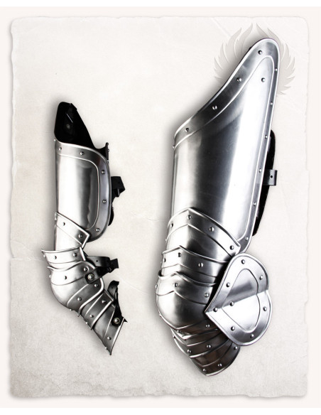 Medieval leg polished steel Edward model Medieval leg polished steel Edward model