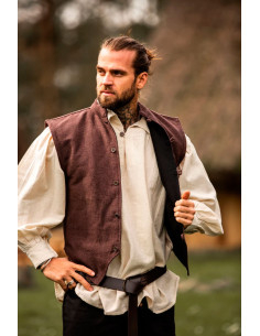 Medieval hand-knitted vest Irvin, brown