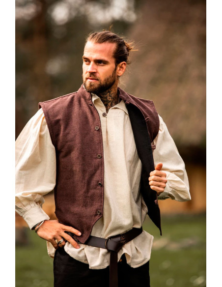 Medieval hand-knitted vest Irvin, brown Medieval hand-knitted vest Irvin, brown