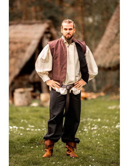 Medieval hand-knitted vest Irvin, brown Medieval hand-knitted vest Irvin, brown