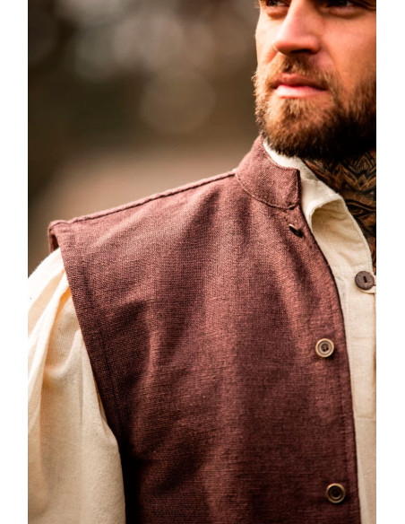 Medieval hand-knitted vest Irvin, brown Medieval hand-knitted vest Irvin, brown