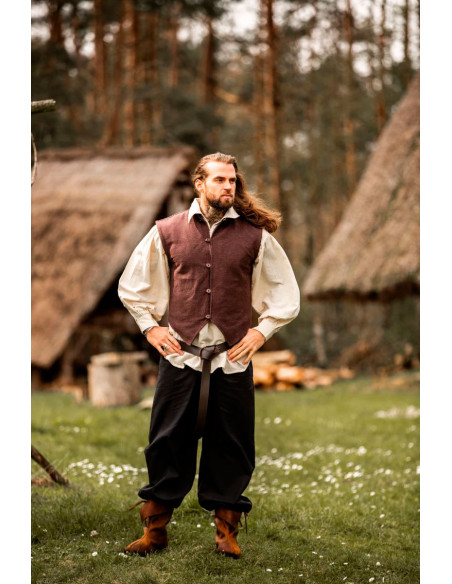 Medieval hand-knitted vest Irvin, brown Medieval hand-knitted vest Irvin, brown