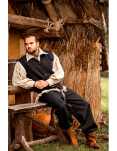 Medieval hand-knitted vest Irvin, black 2