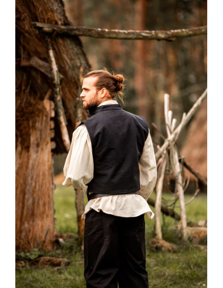 Medieval hand-knitted vest Irvin, black Medieval hand-knitted vest Irvin, black