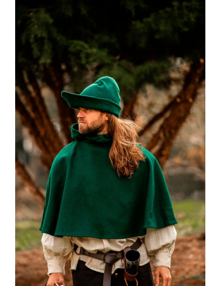 Robin Hood hat in green wool