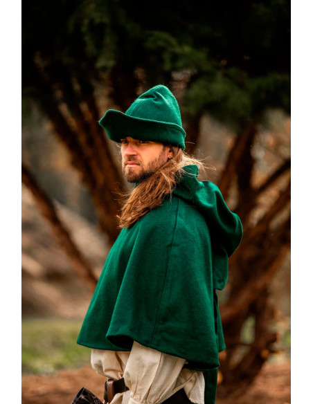 Robin Hood hat in green wool