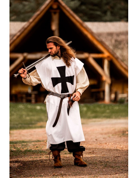 Knights Templar Tunic, White/Black