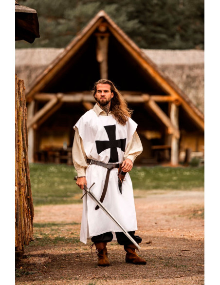 Knights Templar Tunic, White/Black