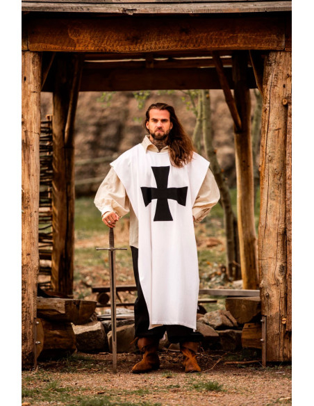 Knights Templar Tunic, White/Black