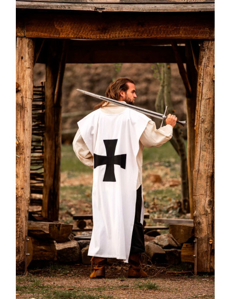Knights Templar Tunic, White/Black