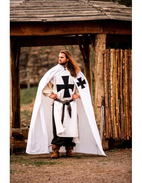 Knights Templar Tunic, White/Black