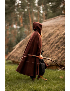 Classic medieval Elinor dark brown cloak with short hood,... 2