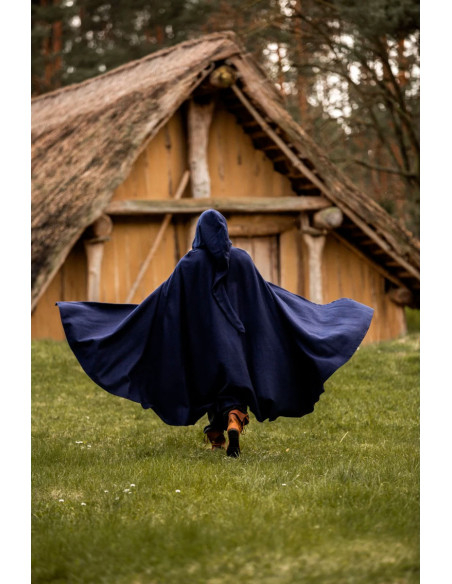 Long medieval cape model Boil, blue...
