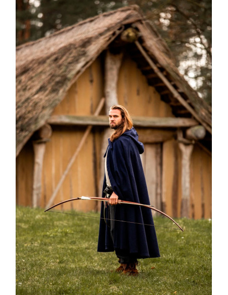 Long medieval cape model Boil, blue...