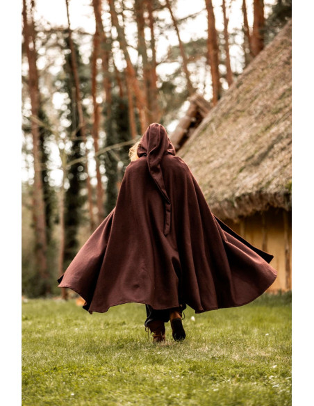 Long medieval cape model Boil, brown...
