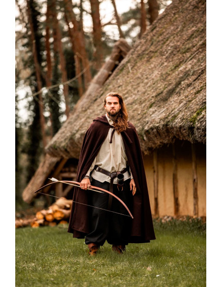 Long medieval cape model Boil, brown...