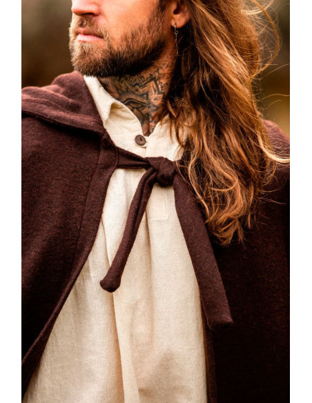 Long medieval cape model Boil, brown...