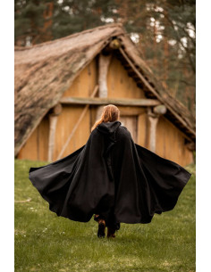 Long medieval cape Hervir model, black 131 cm. 2