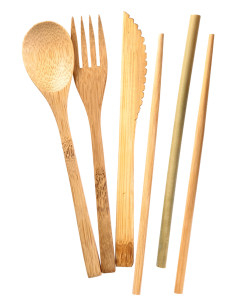Medieval cutlery in bamboo wood (20 cm)