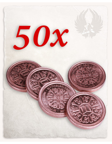 Set of 50 copper coins for LARP