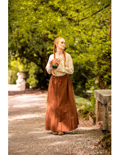 Medieval skirt woman Tobacco