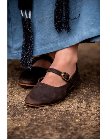 Medieval women's shoes model Cecilie,...