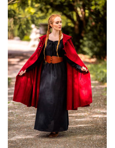 Short medieval cape for lady model Marie, red color 2