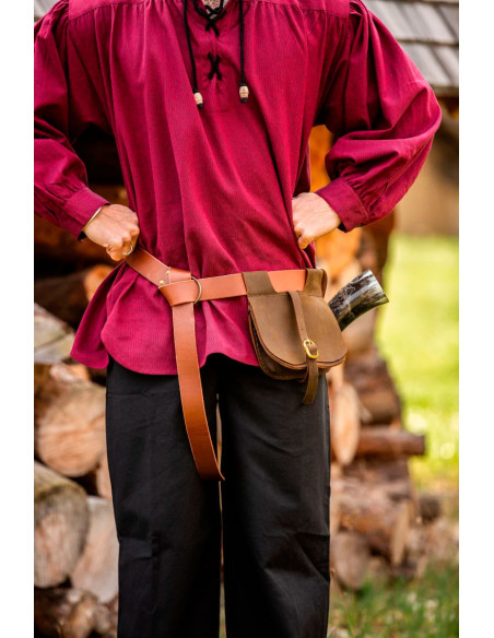 Medieval leather bag Udo model, brown