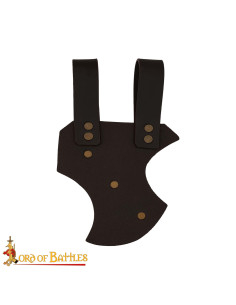 Adjustable leather baldric for swords and axes, brown 2