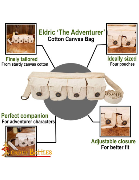 Druid belt with 4 cotton pockets