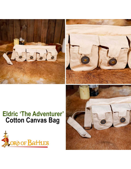 Druid belt with 4 cotton pockets