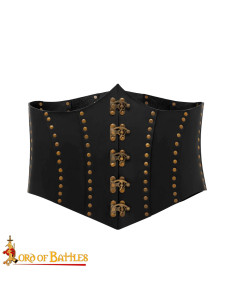Anne Bony Black Leather Pirate Corset