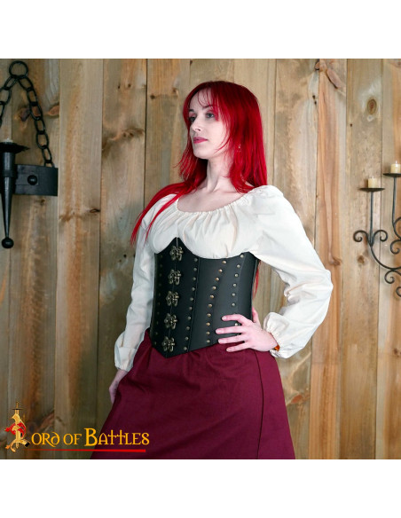 Anne Bony Black Leather Pirate Corset