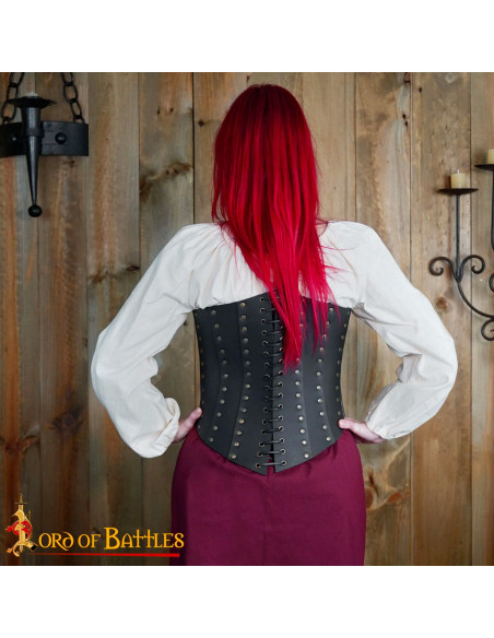Anne Bony Black Leather Pirate Corset