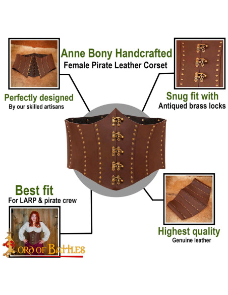 Brown Leather Pirate Anne Bony Corset