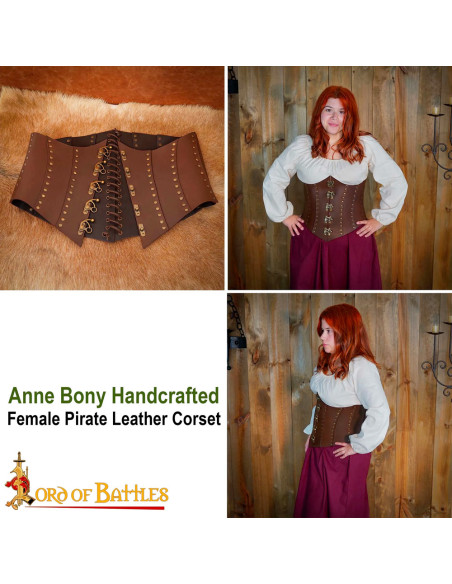 Brown Leather Pirate Anne Bony Corset