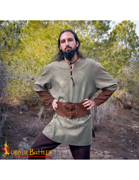 Double leather warrior belt (111.8 cm.)