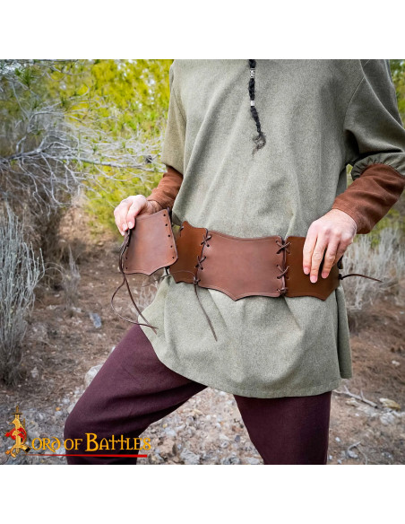 Double leather warrior belt (111.8 cm.)
