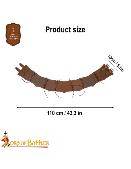 Double leather warrior belt (111.8 cm.)