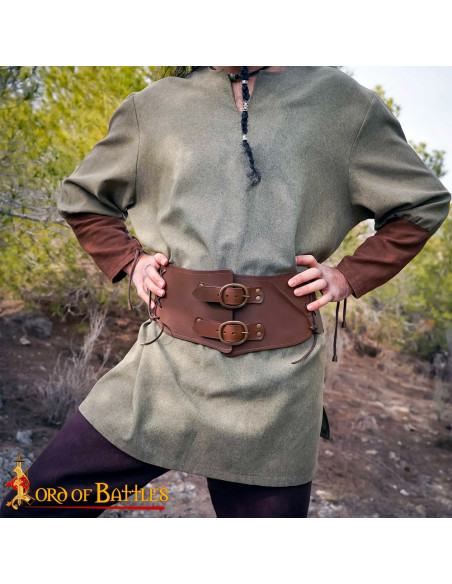 Double leather warrior belt (111.8 cm.)