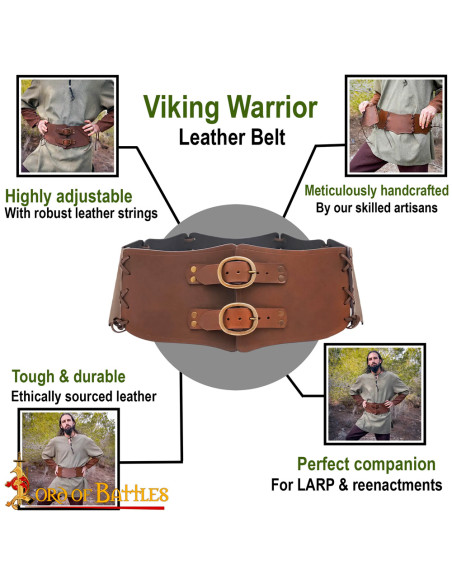 Double leather warrior belt (111.8 cm.)