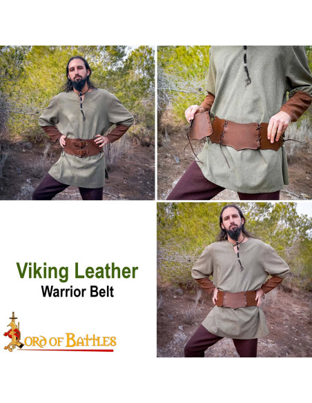 Double leather warrior belt (111.8 cm.)
